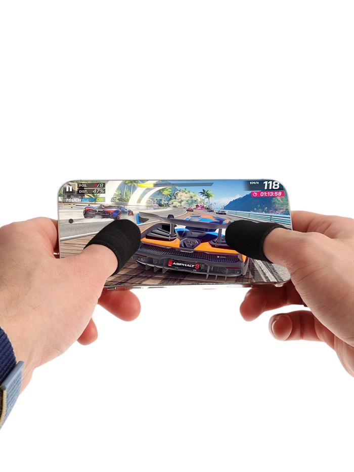 Набор напальчников для игр на смартфоне Luazon, 10 штук, с защитой от пота, чёрные