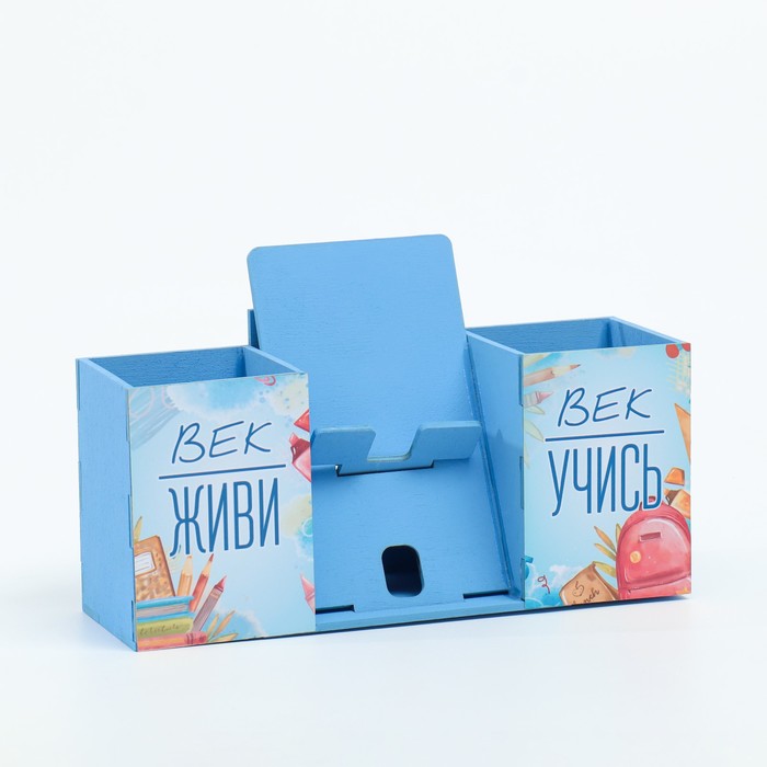 Органайзер для канцелярии с подставкой под телефон «Век живи, век учись», 24×10×14 см