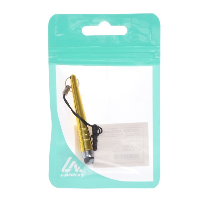 Стилус Luazon, «Капля», для планшета и телефона, 6 см, тепловой, с креплением, жёлтый